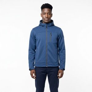 Men's Free Country Blue Full-Zip Hoodie Sz Med Outdoors Athleisure Sporty Hiking